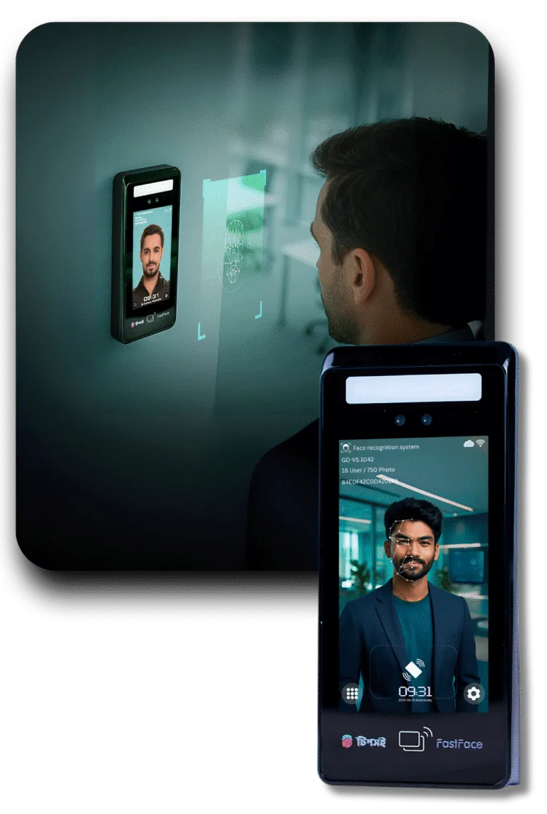 Tipsoi FastFace terminal at an office door