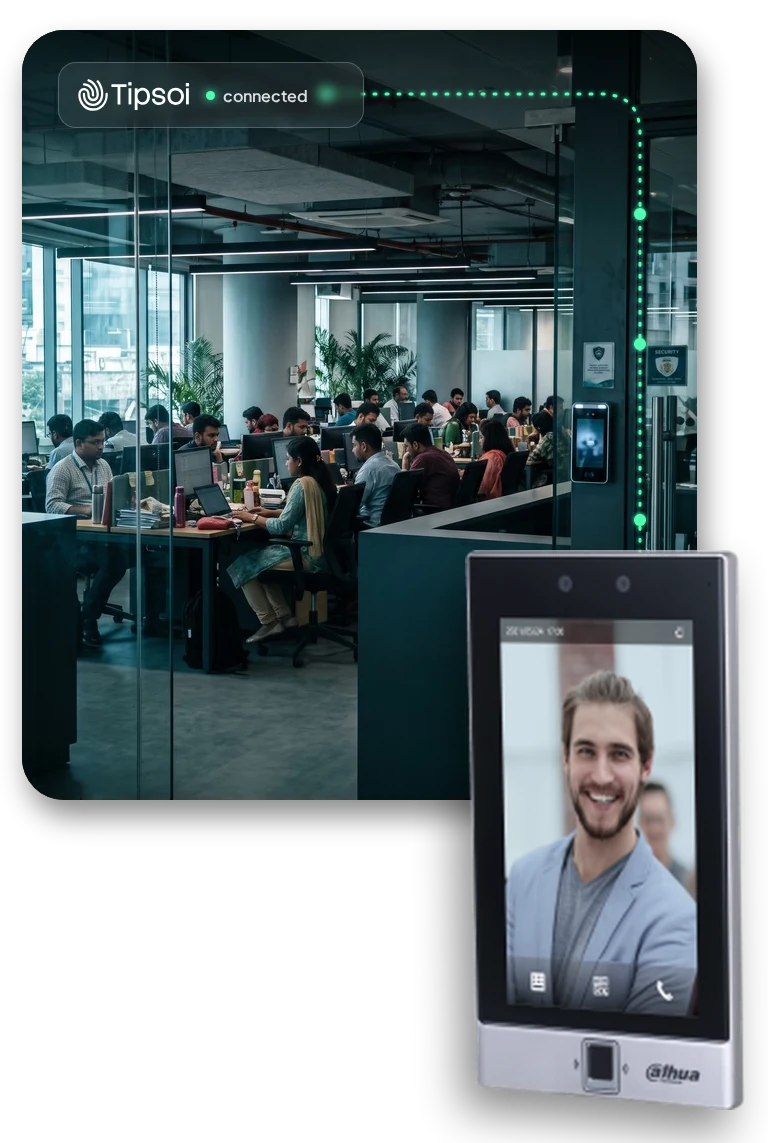 Dahua face terminal connected to Tipsoi